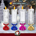 Miniatyrbillede 4 af 5: LED Magic Lys 7 Farver Automatisk Skiftende USB Genopladelig Vandfast Glitter Flammeløs Lys -ES With Gold Pedestal