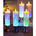 Miniatyrbillede 2 af 5: LED Magic Lys 7 Farver Automatisk Skiftende USB Genopladelig Vandfast Glitter Flammeløs Lys -ES With Gold Pedestal