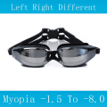 Miniatyrbild 3 av 5: Simglasögon för Myopi 2023 - Korrigerande Linser för Pool, Vattentäta, Professionella Simglasögon för Vuxna och Barn, Optiska Changzhao Black Myopia 7.5