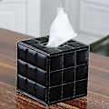 Miniatyrbillede 2 af 2: Læder Tissue Box, Firkantet Paper Tissue Dispenser, Sort