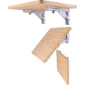 Miniatyrbillede 2 af 4: 2 stk. Foldbare Hyldebeslag, DIY Væghængt Foldbart Bordhængsel, Spar Bænkeplads white