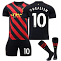 Miniatyrbilde 1 av 3: 2223 Manchester City borte rød og svart stripete Grealish fotballdrakt A XL(180-185cm)