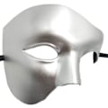 Miniatyrbilde 2 av 3: 1 stk Halvmaske Fantom, Maskerademaske Retro Fantom Operas Enøye Halvmaske Kostyme (sølv)