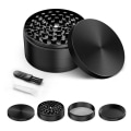 Pikkukuva 4 / 5: 3 Tuuman Yrttimylly Alloy Mylly Metallimyllyt Siitepölyn Pippurimyllyn Kanssa Black