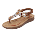 Miniatyrbilde 2 av 5: Bohemske sommersandaler for kvinner 2025 - Rhinestone plattform flip-flops Rose gold 42