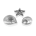 Miniatyrbilde 1 av 5: 23 stk Cookie Cutter Rustfritt stål Bakverk og kjeks Cutter Kakeform Kronblad Blad Fondant Silver