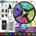 Miniatyrbilde 2 av 5: 20m LED-lys Bluetooth RGB-lys LED-stripe med 44-knappers fjernkontroll Musikk-synkronisering Fargeskiftende LED-stemningsstripe Fule53 -ES 10M Full Set 2835 24key Wifi plug