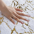 Miniatyrbilde 3 av 5: Weie Badematte 40 X 60 Cm Sklisikker Badematte Gullstriper Badematte Mikrofiber Absorberende Marmormatte Maskinvaskbar Badmatte Gulvmatte
