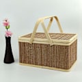 Miniatyrbillede 2 af 5: Bambus Picnic Kurv, Bærkurv, Hjemmekøkkenkurv, Soveværelsesbordkurv