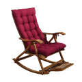 Miniatyrbillede 1 af 5: Lounger Pude Soft Udskiftning Høj Sædepude Med Fikseringsrem Stor Gyngestol Bænk Pude Til fe Wine Red