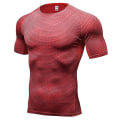 Miniatyrbilde 1 av 4: Herre Base Layer T-skjorte Under Skin Tee Gym Sport Topper Red M