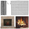 Miniatyrbillede 3 af 5: Pejsnetgardin - 2 stk., 61x45,7 cm, Forhindrer gnistskader, Rustfri, Elegant design black 4