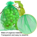 Miniatyrbilde 2 av 5: 100 stykker Bunch Protection Bag 30x20cm/23x17cm Grape Frukt Organza Bag med snøring gir total beskyttelse mot veps fugler og andre Green 25*35 cm