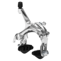 Miniatyrbilde 3 av 5: Bremsesett for Fixie-sykkel / landeveissykkel, foran / bak, sidetrekk silver Front brake set