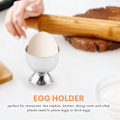 Miniatyrbilde 2 av 5: Eggkoppbrett i rustfritt stål, holder for myke kokte egg, kan brukes med små vinglass, 6 sett Silver