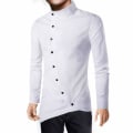 Miniatyrbillede 1 af 5: Herreoverdele Button-up skjorte Asymmetrisk Hem Business skjorter White M