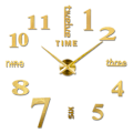 Pikkukuva 1 / 5: Roomalaiset Numerot Seinäkellot 3d DIY Peili Seinäkello Akryyli Tarra Muodikkaat Kvartsikellot Kello Koti Sisustus Reloj De Pared Gold I 27inch 2D (No EVA)