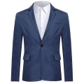 Miniatyrbilde 1 av 5: Yynuda Herre Business Casual Klassisk Hakket Revers Dobbel Split Ren Farge En-knapps Dressjakke 11 Farger Navy M