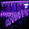 Miniatyrbillede 3 af 4: 5m Julegardin LED Gardin Islygtestreng Lys Dråbe 0,4-0,6m AC 220v Have Gade Udendørs Dekorativ Ferie Lys -yujia -ES Warm white