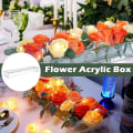 Miniatyrbild 4 av 5: Klar Akryl Blomvas Rektangulär Blomsterarrangemang För Matbord, Lång Rektangulär Akrylvas För Hem Bröllop Matbord Dekoration Without lights S