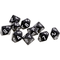 Pikkukuva 4 / 5: Yourandoll 10 kpl D10 polyhedral set - musta DND RPG -lautapeleihin