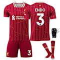 Miniatyrbild 1 av 3: 2425 Liverpool hemmatröja ENDO fotbollströja med strumpor + skyddsutrustning 22(120-130cm)