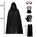 Miniatyrbild 1 av 3: Barn/vuxna Halloween Grim Reaper Kostym Huvrock med lie och handskar Cosplaykläder Presenter-Barn