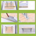 Miniatyrbillede 3 af 4: 2 stk. Foldbare Hyldebeslag, DIY Væghængt Foldbart Bordhængsel, Spar Bænkeplads white