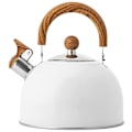 Miniatyrbillede 1 af 5: Tekande, 2,5l Rustfrit Stål Fløjtende Tekander, Med Håndtag Højlydt Og Anti-rust Hurtig Kog white