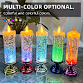 Miniatyrbillede 1 af 5: LED Magic Lys 7 Farver Automatisk Skiftende USB Genopladelig Vandfast Glitter Flammeløs Lys -ES With Gold Pedestal