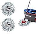 Pikkukuva 2 / 3: 1/3/4/6 kpl Vileda/o-cedar -yhteensopivia mikrokuitu-mopin lisävarusteita, pyörivä moppi lattian puhdistukseen blue 2PCS