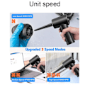 Miniatyrbillede 3 af 5: Luftrenser 68W Kompressionsblæser 51000 RPM Sort Kraftig Sugeevne Bærbar Computertastatur Multifunktionel
