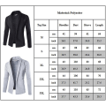 Miniatyrbild 3 av 3: Herrar Kragehals Långärmad Öppen Fram Cardigan Business Casual Ytterkläder Light Grey M