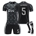 Miniatyrbillede 1 af 3: 2324 Ajax udebanetrøje 2 sæt fodbolduniform - nr. 5 + sokker 20(110-120cm)