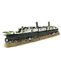 Miniatyrbillede 1 af 5: Akvarium Titanic Middelhavsmodel skibsdekorationer Kunstigt skibsvrag Tilgang til hjemmet Harpiks sænket bådfisk levende ornament
