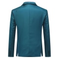 Miniatyrbillede 3 af 4: Yynuda Herre Business Casual Klassisk Hakket Lapel Dobbelt Split Ren Farve En-Knaps Jakke 11 Farver Lake Blue M