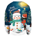 Miniatyrbilde 2 av 3: Dame Menn Par Juletrykt Sweatshirt Pullover Topp E XL