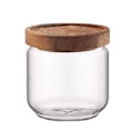 Miniatyrbild 1 av 5: 400 ml Glasburk med Trälock, Lufttät Behållare för Köket, Matförvaring, Spannmål, Te, Kaffebönor