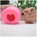Miniatyrbillede 5 af 5: Ugle Harpiks Silikonform 3d Ugleformet Lysform DIY Fugl Støbningsforme Dyr Lerform - Ugle F Pink