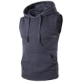 Miniatyrbillede 1 af 3: Mænds Ærmeløs Hoodie Tank Top Gym Sport Vest Dark Grey L
