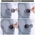Pikkukuva 3 / 4: Matrix Morpheus -elokuvan miesten retro pyöreät linssit klipsi nenälasit kehyksettömät aurinkolasit -ge Black And Gray Lens
