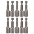 Miniatyrbillede 1 af 5: 10 stk. Power Nut Driver Hex Magnetisk Bit Sæt Socket Slagboremaskine Bits M8x48mm 1/4in SkaftGrå