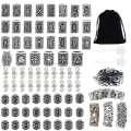 Miniatyrbild 1 av 5: 80 stycken Viking-skäggpärlor, antika nordiska hårpärlor, dreadlockpärlor för hårfläta, armband, hänge, halsband, silver, DIY-smycken, hårinredning