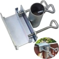 Miniatyrbillede 2 af 3: Haveklap Holder Metal Terrasseparasol Montering Klemme Til Balkon Landskab Gærde Solskærm Parasol Fastgørelsesbeslag, 1,5\" Justerbar Pælhul, Klip