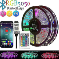 Miniatyrbilde 2 av 5: 20m LED-lys Bluetooth RGB-lys LED-stripe med 44-knappers fjernkontroll Musikk-synkronisering Fargeskiftende LED-stemningsstripe -ge 25M Full Set 5050 24Key Wifi plug