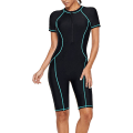 Miniatyrbild 1 av 3: Baddräkt i ett stycke för kvinnor Långärmad Rash Guard Dam Våtdräkt Atletisk Baddräkt Surfing Dykning Dragkedja fram Badkläder Simdräkt Tangrui Black Blue Short Sleeve S