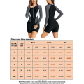Miniatyrbilde 4 av 5: Badedrakt for kvinner, endel, lang erme, rashguard, dame våtdrakt, atletisk badedrakt, surfing, dykking, glidelås foran, badetøy, Tangrui Grey 1453 XXL