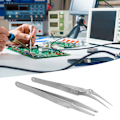 Miniatyrbillede 2 af 4: 2 stk. rustfrit stålpincet med høj præcision, industriel tang ESD antistatisk lodning reparation