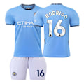 Miniatyrbild 1 av 3: 2425 Manchester City hemmafotbollströja RODRIGO Fotbollströja Set 16(90-100cm)