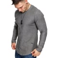 Pikkukuva 1 / 3: Miesten Topit Solid Crew Neck Pitkähihainen T-paita Urheilu Topit Grey L